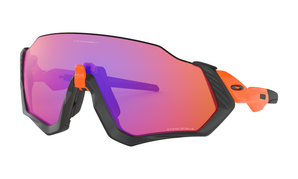 Oakley Flight Jacket Matte Black/Neon Orange / Prizm Trail - OO9401-0437